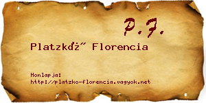Platzkó Florencia névjegykártya